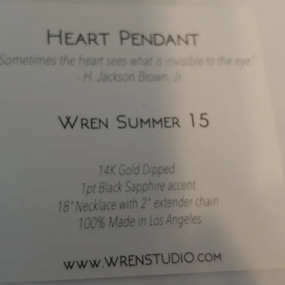 Wren yellow gold heart pendent summer 2015 black Sapphire - Picture 2 of 3